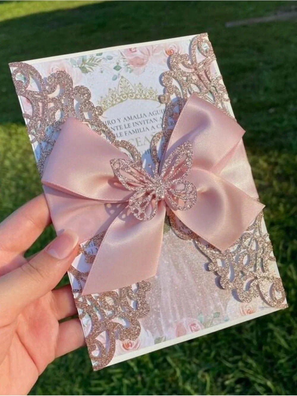 120 Light Pink Satin Ribbon Bows for DIY Crafts, Invitations & Party Decorations